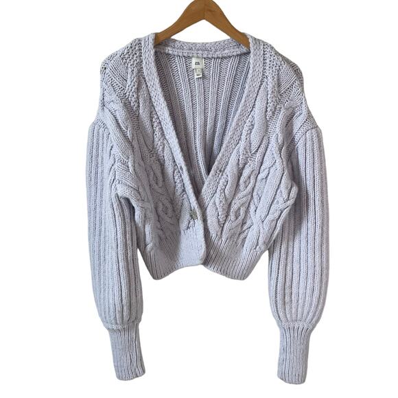 RIVER ISLAND Women's Cropped Cardigan Purple Size Small with FLAW - Picture 2 of 9
